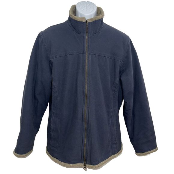 Duluth Trading Company Blue Sherpa Lined Canvas Work Jacket Men XL X-Large